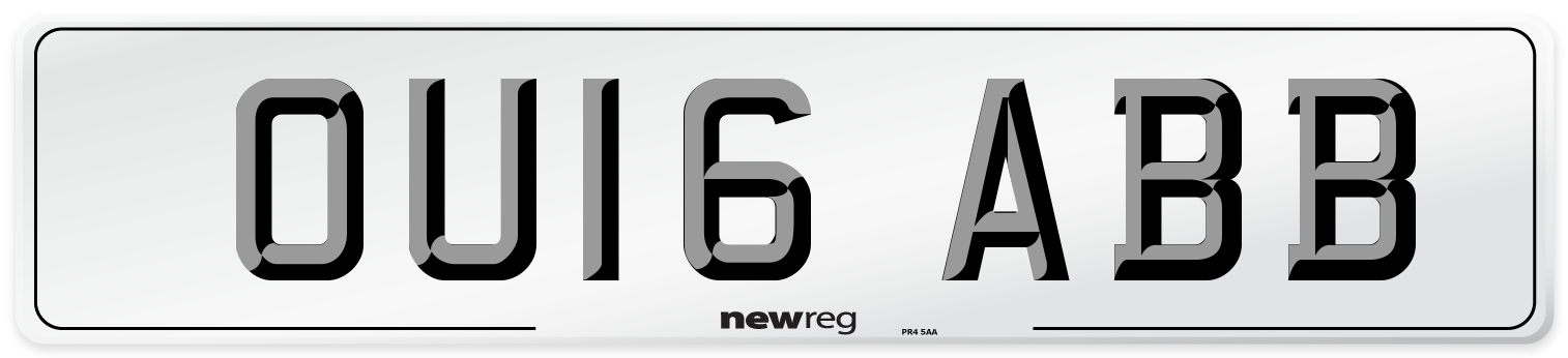 OU16 ABB Number Plate from New Reg